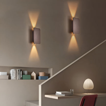 Applique murale LED en aluminium 6W, éclairage indirect haut/bas, 6 po, rectangulaire, montage encastré moderne pour couloirs, chambres et salons