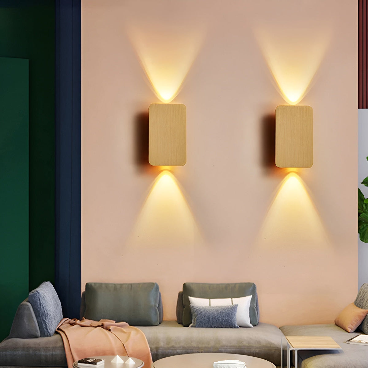 Applique murale LED en aluminium 6W, éclairage indirect haut/bas, 6 po, rectangulaire, montage encastré moderne pour couloirs, chambres et salons
