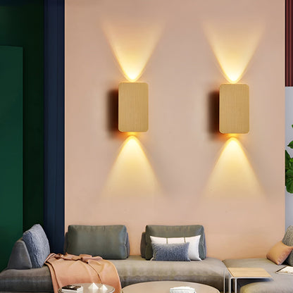 Applique murale LED en aluminium 6W, éclairage indirect haut/bas, 6 po, rectangulaire, montage encastré moderne pour couloirs, chambres et salons