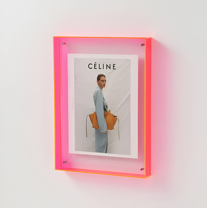 Clear Acrylic Photo Frame Stand – Frameless Floating Picture Holder for Desk & Wall Display – Modern Minimalist Design for Prints