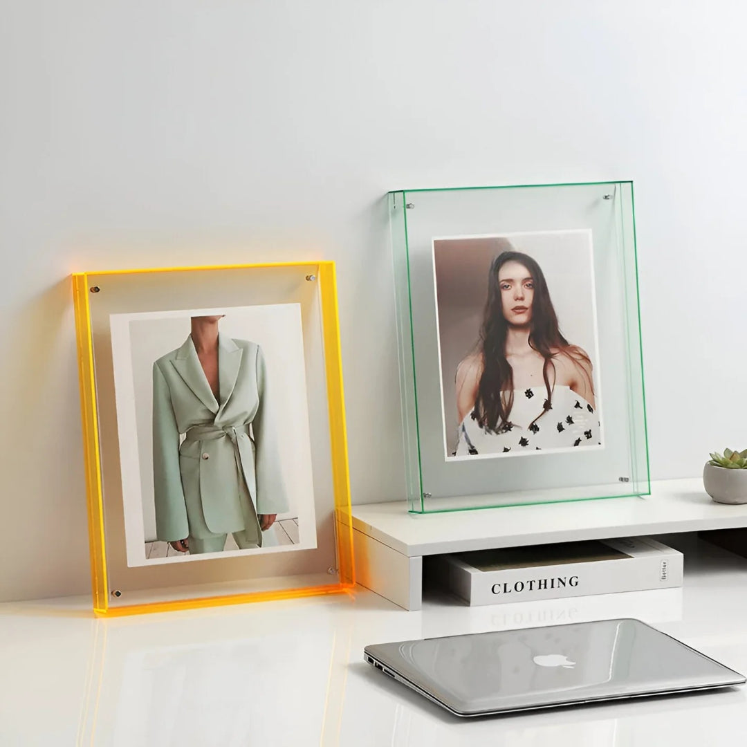 Cadre photo en acrylique Helix - Design minimaliste transparent, affichage polyvalent