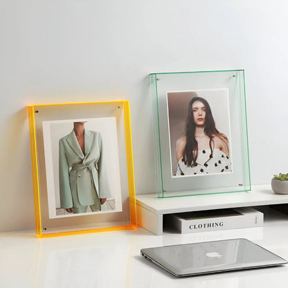 Cadre photo en acrylique Helix - Design minimaliste transparent, affichage polyvalent