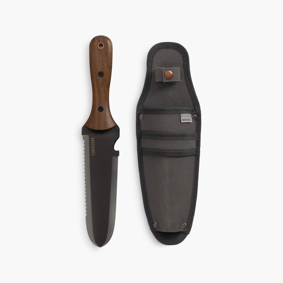 Japanese-Style Garden Digging Knife with Serrated Edge & Walnut Handle for Weeding, Planting & Transplanting