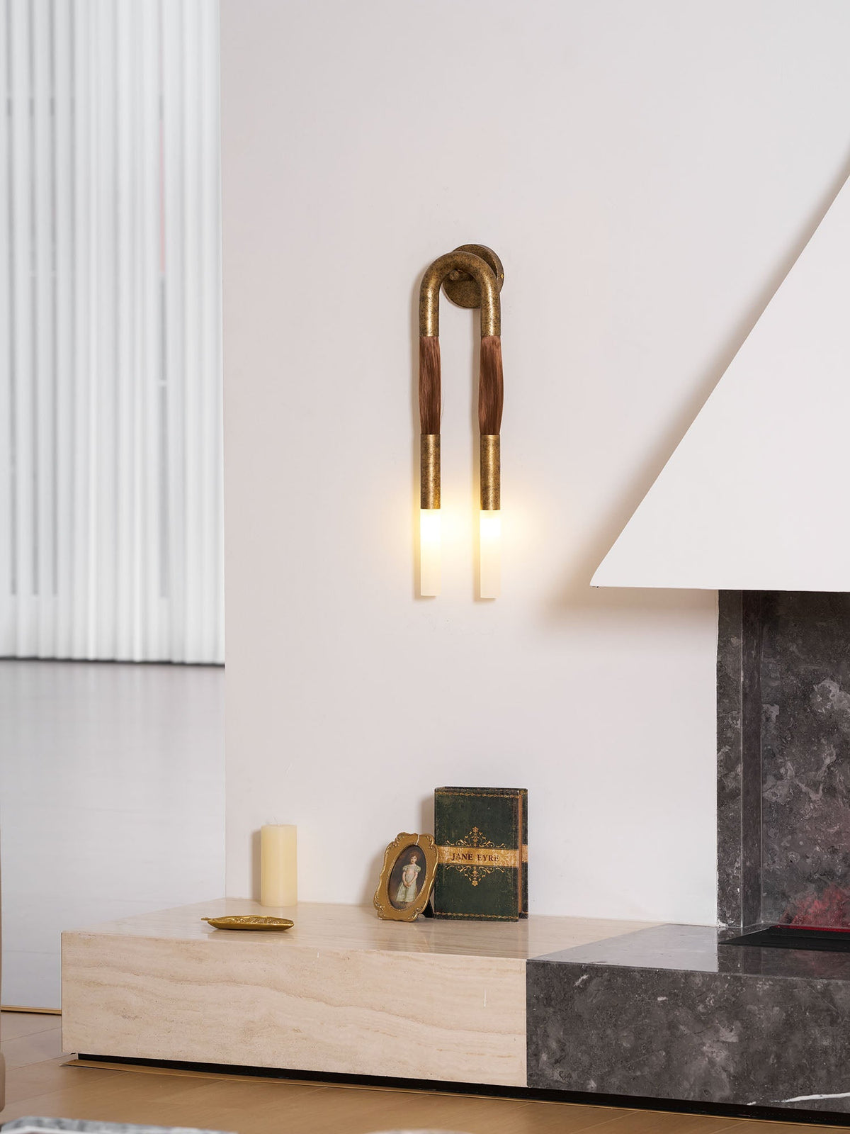 Metal Sconce Light 26 in with Flowing Fiber Design for Bedroom Living Room Hallway Ambient Lighting Decorative Accent Fixture Modern Home De
