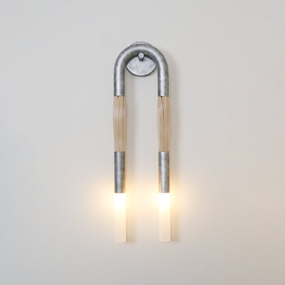 Metal Sconce Light 26 in with Flowing Fiber Design for Bedroom Living Room Hallway Ambient Lighting Decorative Accent Fixture Modern Home De
