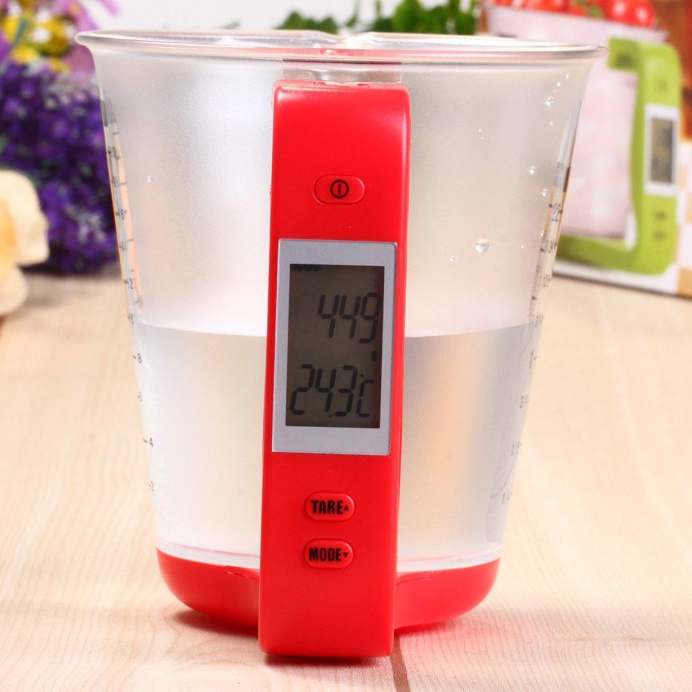 Digital Measuring Cup Kitchen Scale with LCD Display – Weigh & Pour in One Tool for Baking, Coffee, Meal Prep – 35 oz Capacity, Auto