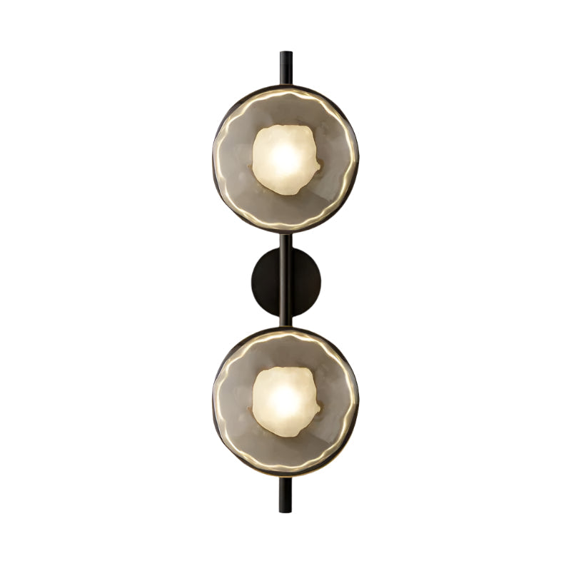 Hand-Blown Glass Wall Sconce with Aluminum Frame – Modern Globe Light for Hallways, Bedrooms & Living Rooms