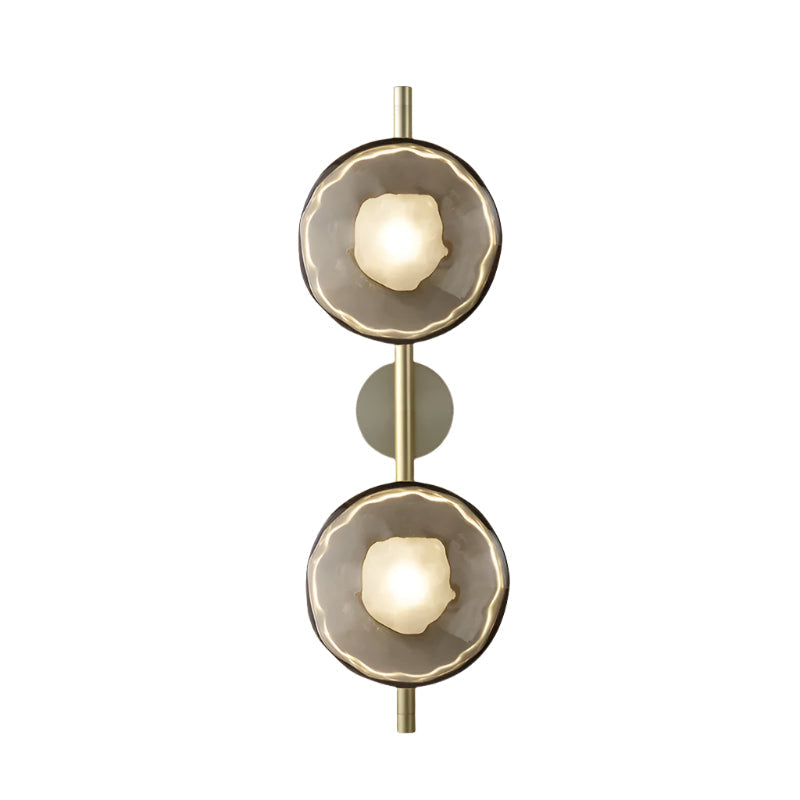 Hand-Blown Glass Wall Sconce with Aluminum Frame – Modern Globe Light for Hallways, Bedrooms & Living Rooms