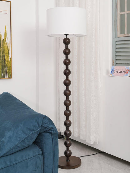Lampadaire haut avec abat-jour blanc, 160 cm, base en bois naturel, éclairage d'appoint à intensité variable pour chambre, salon, coin lecture, décoration moderne