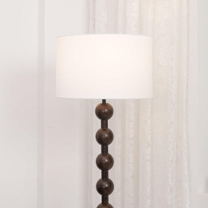 Lampadaire haut avec abat-jour blanc, 160 cm, base en bois naturel, éclairage d'appoint à intensité variable pour chambre, salon, coin lecture, décoration moderne