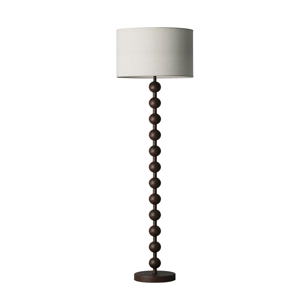 Lampadaire haut avec abat-jour blanc, 160 cm, base en bois naturel, éclairage d'appoint à intensité variable pour chambre, salon, coin lecture, décoration moderne