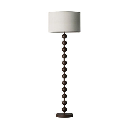 Lampadaire haut avec abat-jour blanc, 160 cm, base en bois naturel, éclairage d'appoint à intensité variable pour chambre, salon, coin lecture, décoration moderne