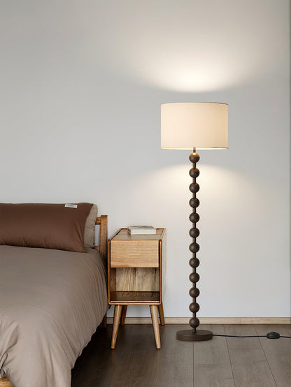 Lampadaire haut avec abat-jour blanc, 160 cm, base en bois naturel, éclairage d'appoint à intensité variable pour chambre, salon, coin lecture, décoration moderne