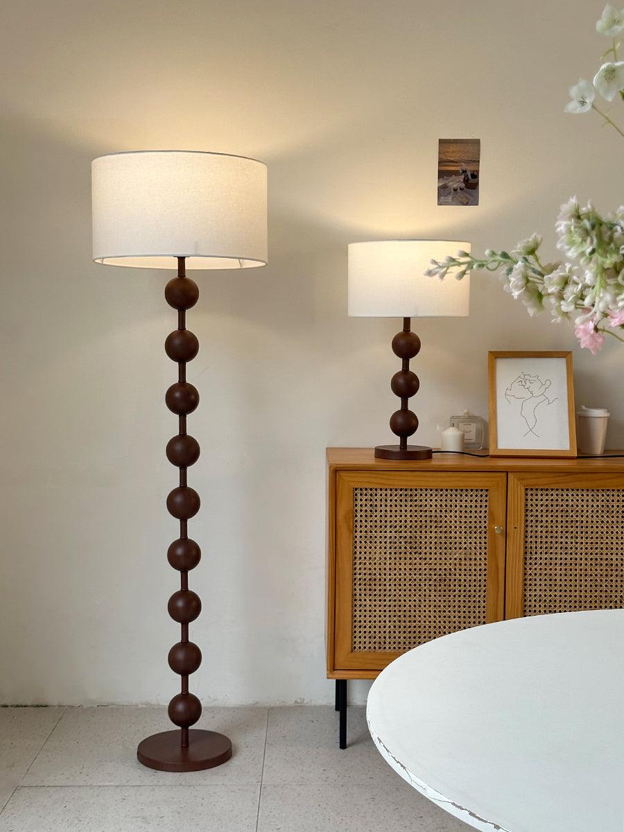 Lampadaire haut avec abat-jour blanc, 160 cm, base en bois naturel, éclairage d'appoint à intensité variable pour chambre, salon, coin lecture, décoration moderne