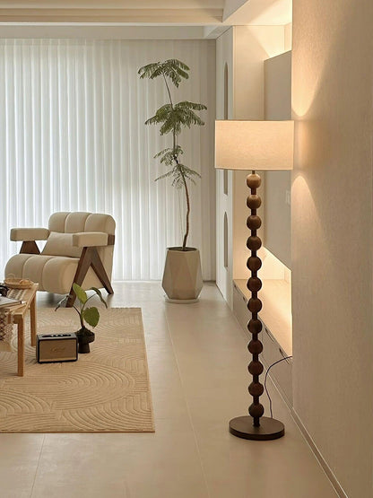 Lampadaire haut avec abat-jour blanc, 160 cm, base en bois naturel, éclairage d'appoint à intensité variable pour chambre, salon, coin lecture, décoration moderne