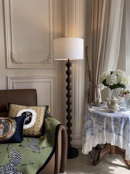 Lampadaire haut avec abat-jour blanc, 160 cm, base en bois naturel, éclairage d'appoint à intensité variable pour chambre, salon, coin lecture, décoration moderne
