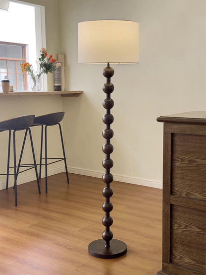 Lampadaire haut avec abat-jour blanc, 160 cm, base en bois naturel, éclairage d'appoint à intensité variable pour chambre, salon, coin lecture, décoration moderne