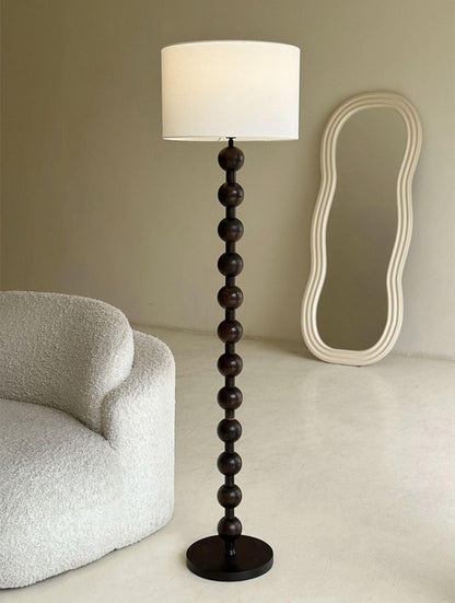 Lampadaire haut avec abat-jour blanc, 160 cm, base en bois naturel, éclairage d'appoint à intensité variable pour chambre, salon, coin lecture, décoration moderne