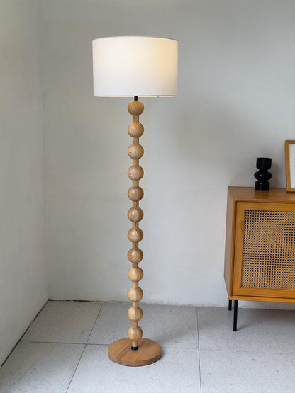 Lampadaire haut avec abat-jour blanc, 160 cm, base en bois naturel, éclairage d'appoint à intensité variable pour chambre, salon, coin lecture, décoration moderne