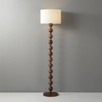 Lampadaire haut avec abat-jour blanc, 160 cm, base en bois naturel, éclairage d'appoint à intensité variable pour chambre, salon, coin lecture, décoration moderne