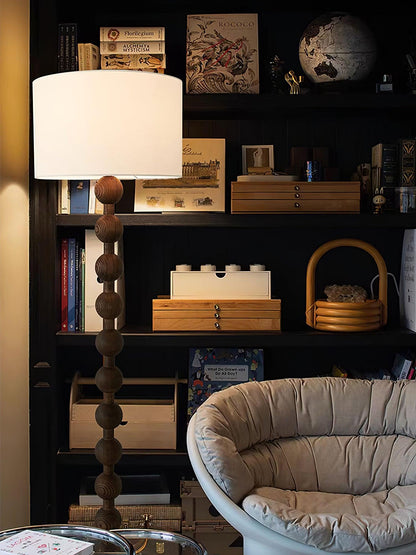 Lampadaire haut avec abat-jour blanc, 160 cm, base en bois naturel, éclairage d'appoint à intensité variable pour chambre, salon, coin lecture, décoration moderne