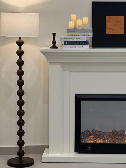 Lampadaire haut avec abat-jour blanc, 160 cm, base en bois naturel, éclairage d'appoint à intensité variable pour chambre, salon, coin lecture, décoration moderne