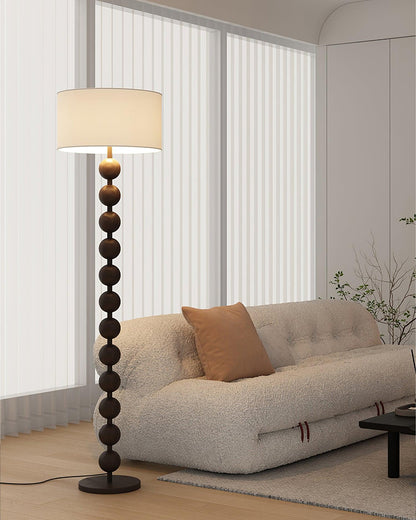 Lampadaire haut avec abat-jour blanc, 160 cm, base en bois naturel, éclairage d'appoint à intensité variable pour chambre, salon, coin lecture, décoration moderne