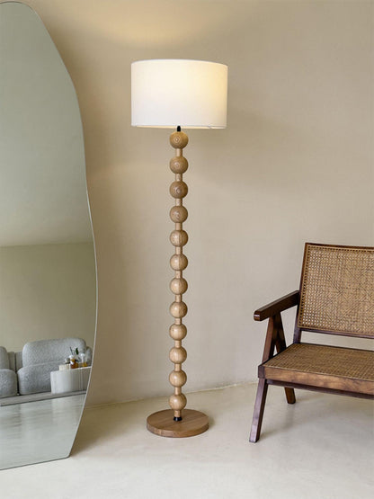 Lampadaire haut avec abat-jour blanc, 160 cm, base en bois naturel, éclairage d'appoint à intensité variable pour chambre, salon, coin lecture, décoration moderne