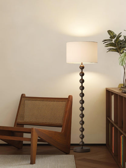 Lampadaire haut avec abat-jour blanc, 160 cm, base en bois naturel, éclairage d'appoint à intensité variable pour chambre, salon, coin lecture, décoration moderne