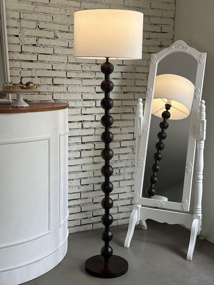Lampadaire haut avec abat-jour blanc, 160 cm, base en bois naturel, éclairage d'appoint à intensité variable pour chambre, salon, coin lecture, décoration moderne