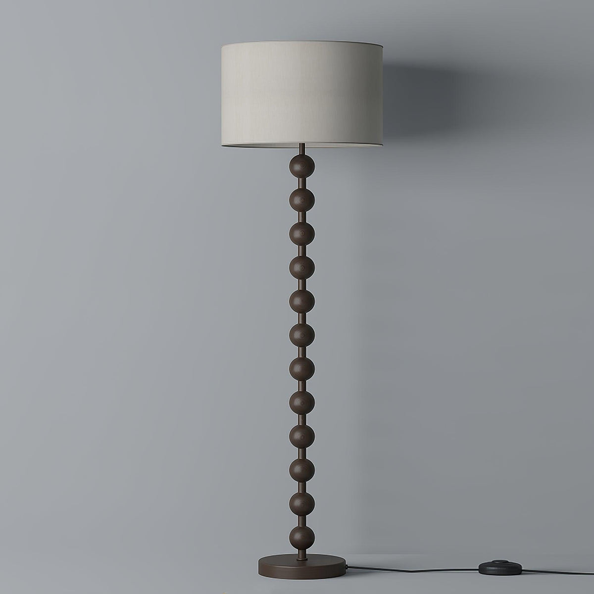 Lampadaire haut avec abat-jour blanc, 160 cm, base en bois naturel, éclairage d'appoint à intensité variable pour chambre, salon, coin lecture, décoration moderne