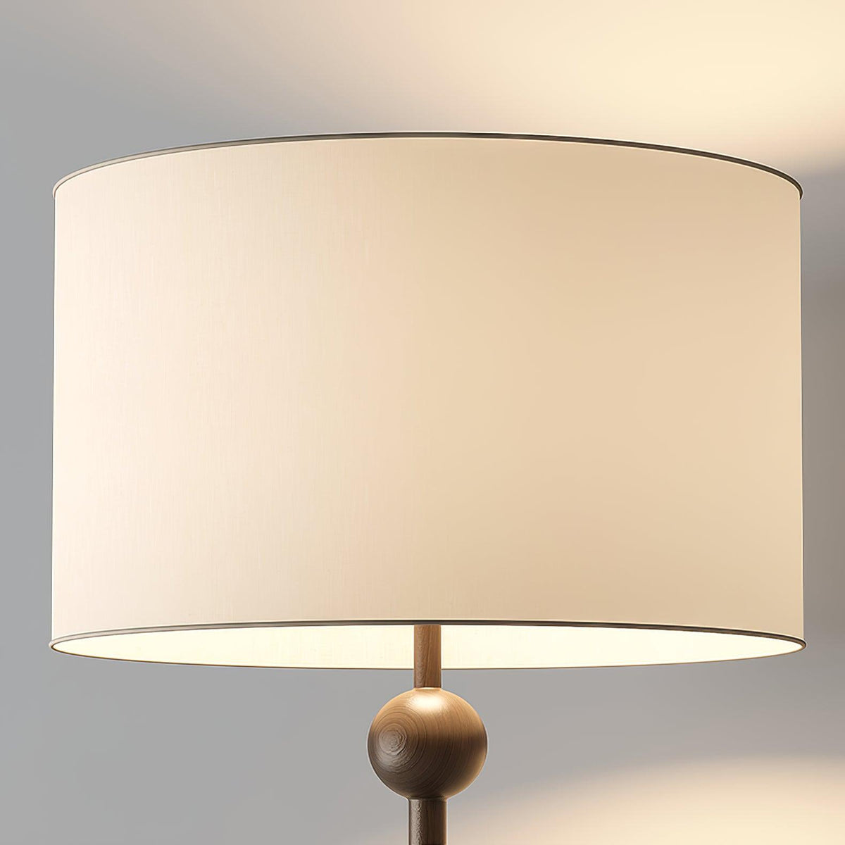 Lampadaire haut avec abat-jour blanc, 160 cm, base en bois naturel, éclairage d'appoint à intensité variable pour chambre, salon, coin lecture, décoration moderne