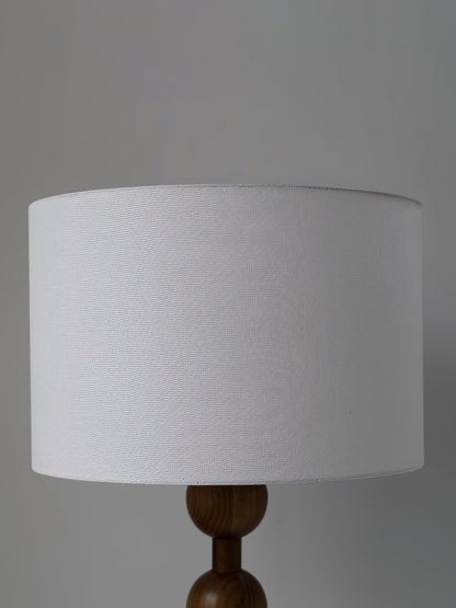 Lampadaire haut avec abat-jour blanc, 160 cm, base en bois naturel, éclairage d'appoint à intensité variable pour chambre, salon, coin lecture, décoration moderne