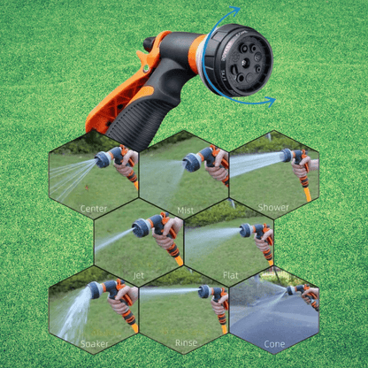 FLOWFLEX – 8-Mode High Pressure Garden Hose Sprayer with Ergonomic Design for Precise Water Control