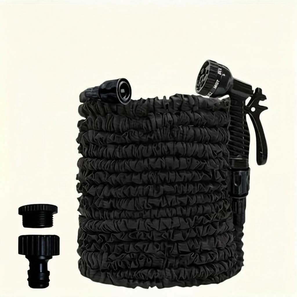 Expanding Garden Hose with 7-Pattern Spray Nozzle for Watering Lawns Patios Cars | Lightweight Flexible Coil Design | 50 100 150 200 ft