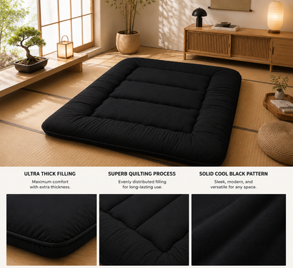 Matelas de sol pliable de 10 cm d'épaisseur, futon japonais enroulable, matelas pliant matelassé lavable