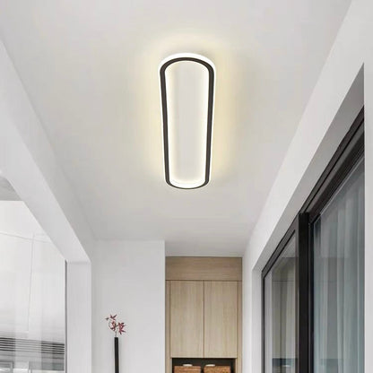 Plafonnier LED ovale extra-plat pour couloir, chambre, salon, cuisine, 12-24 pouces, température de couleur réglable, usage intérieur