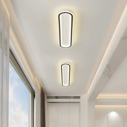 Plafonnier LED ovale extra-plat pour couloir, chambre, salon, cuisine, 12-24 pouces, température de couleur réglable, usage intérieur