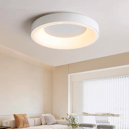 Plafonnier LED rond pour chambre et couloir – Disque ultra-plat en fer et acrylique – Options à intensité variable pour salon et entrée