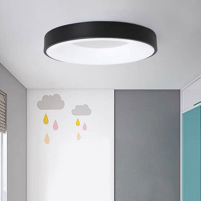 Plafonnier LED rond pour chambre et couloir – Disque ultra-plat en fer et acrylique – Options à intensité variable pour salon et entrée