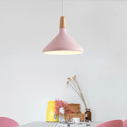 Hanging Ceiling Light Fixture Wire-Suspended E27 Socket Natural Wood Accent Modern Minimalist Style for Kitchen Island Dining Table Living R