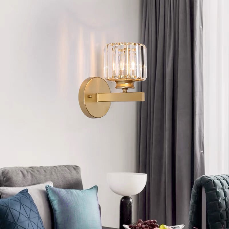 Metal & Glass Sconce Light 9.4 inches Black Textured Shade for Bedroom Hallway Living Room Ambient Lighting Fixture Modern Home Décor