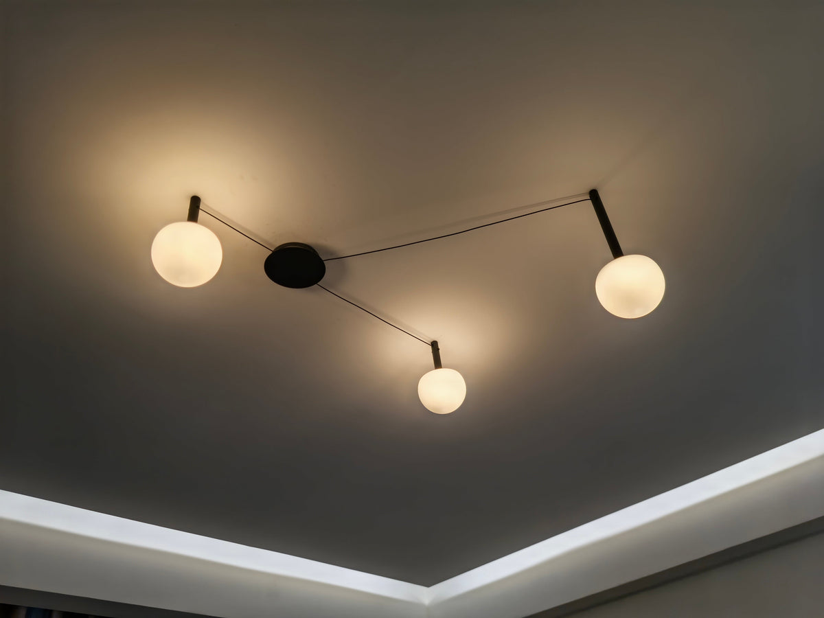 Suspension multi-globes en métal et verre dépoli, 47 pouces, luminaire blanc réglable pour salle à manger, îlot de cuisine, chambre, style scandinave moderne