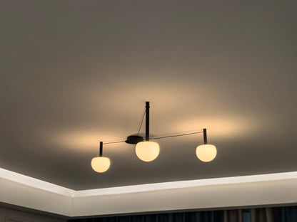 Suspension multi-globes en métal et verre dépoli, 47 pouces, luminaire blanc réglable pour salle à manger, îlot de cuisine, chambre, style scandinave moderne