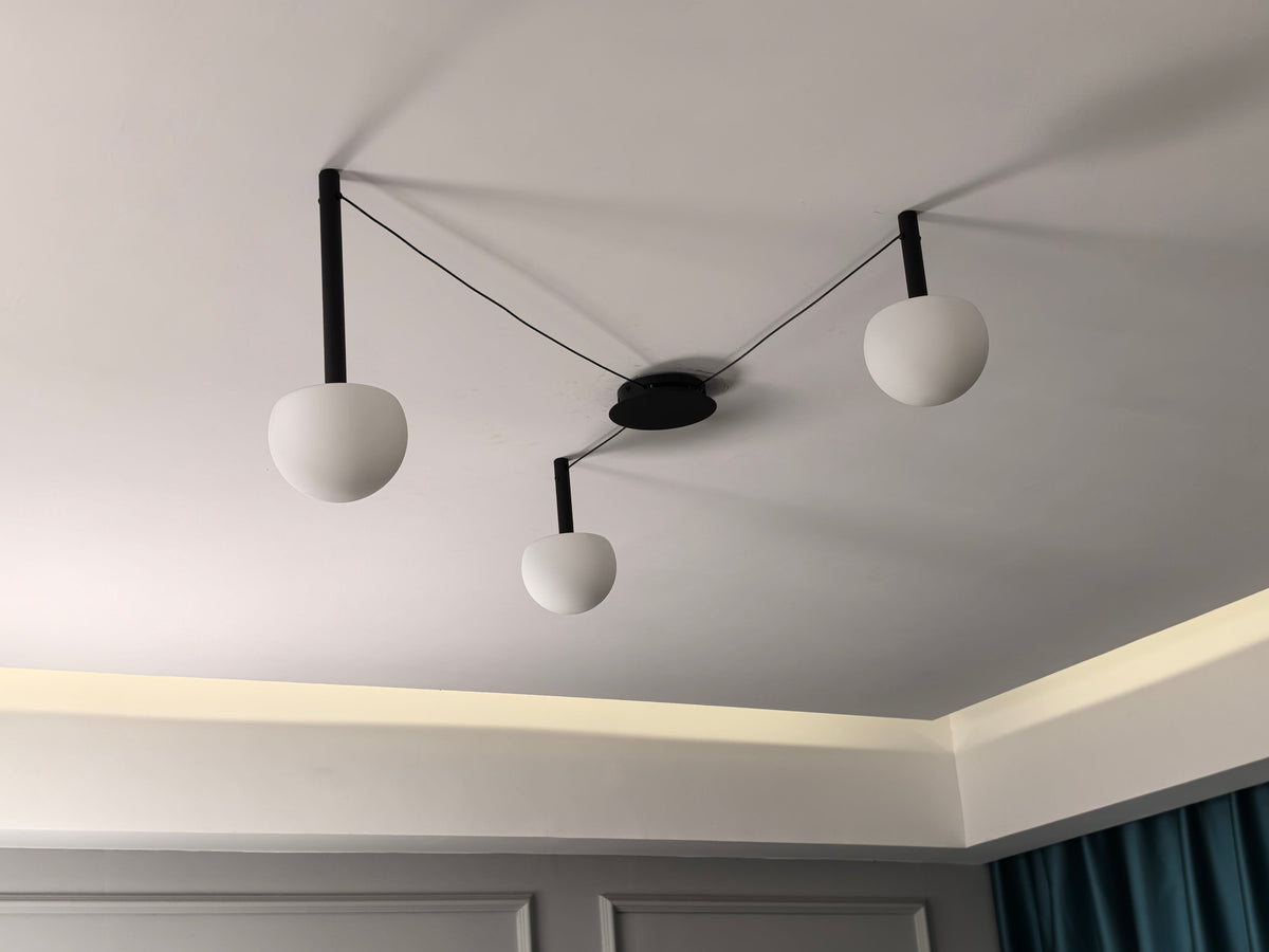 Globe Pendant Light Adjustable Height Frosted White Glass Orb for Kitchen Dining Living Space Modern Hanging Fixture 10 Inch