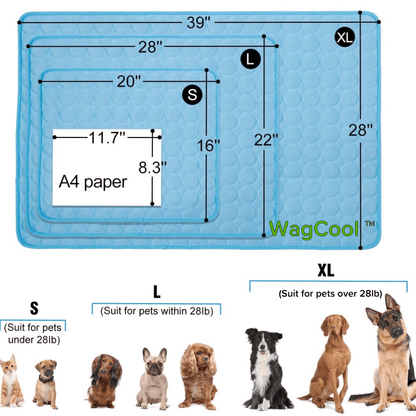 Self-Cooling Pet Mat for Dogs & Cats – Pressure-Activated Ice Silk, Machine Washable, Lightweight & Portable for Summer Heat Relief
