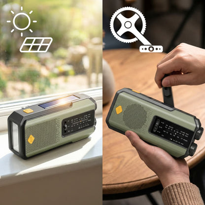 Radio d'urgence portable à énergie solaire avec lampe de poche