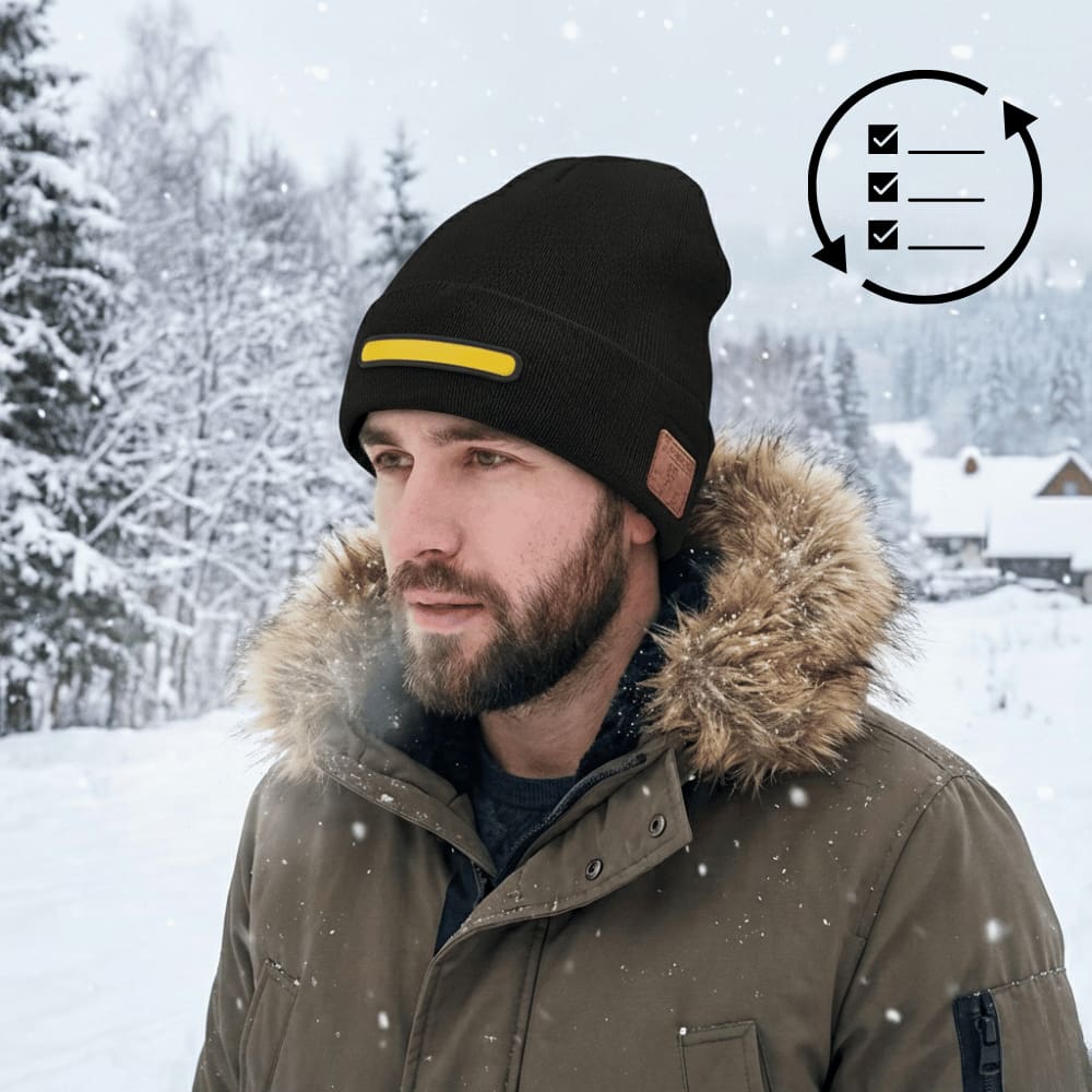 Bonnet sans fil à lampe frontale avec musique Bluetooth