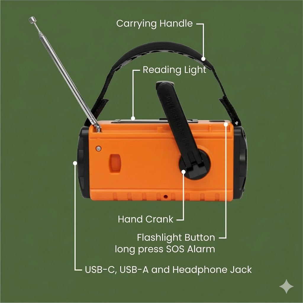 Radio d'urgence solaire portable