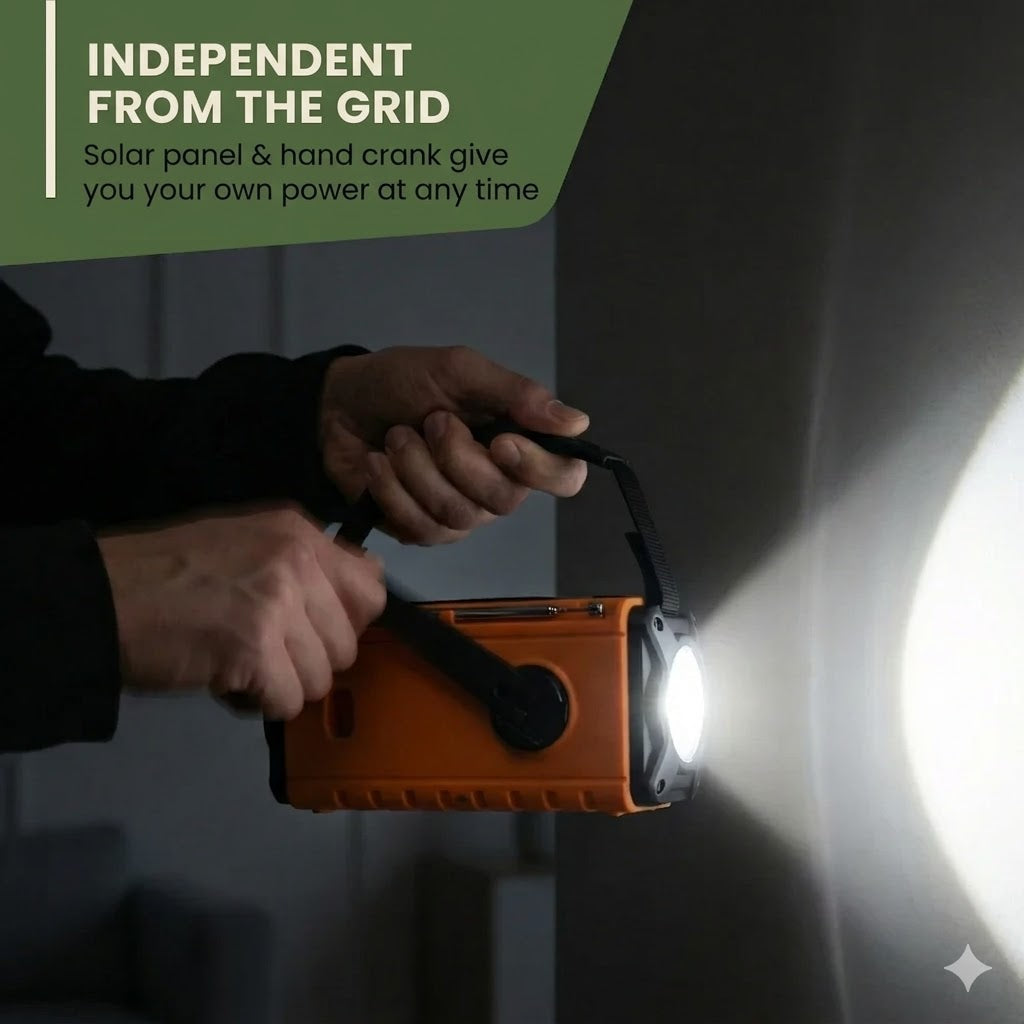 Radio d'urgence solaire portable